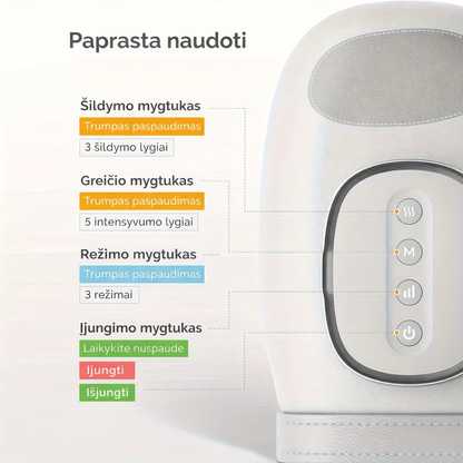 Išmanusis rankų masažuoklis su šildymo funkcija