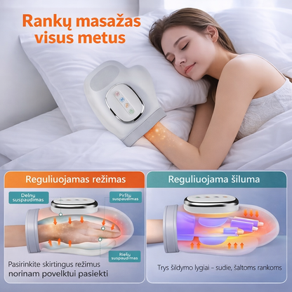 Išmanusis rankų masažuoklis su šildymo funkcija