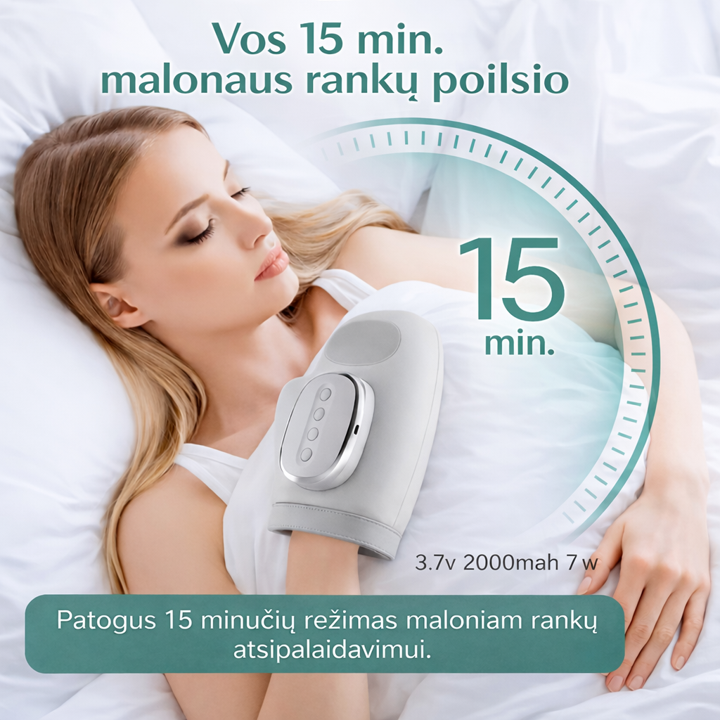 Išmanusis rankų masažuoklis su šildymo funkcija